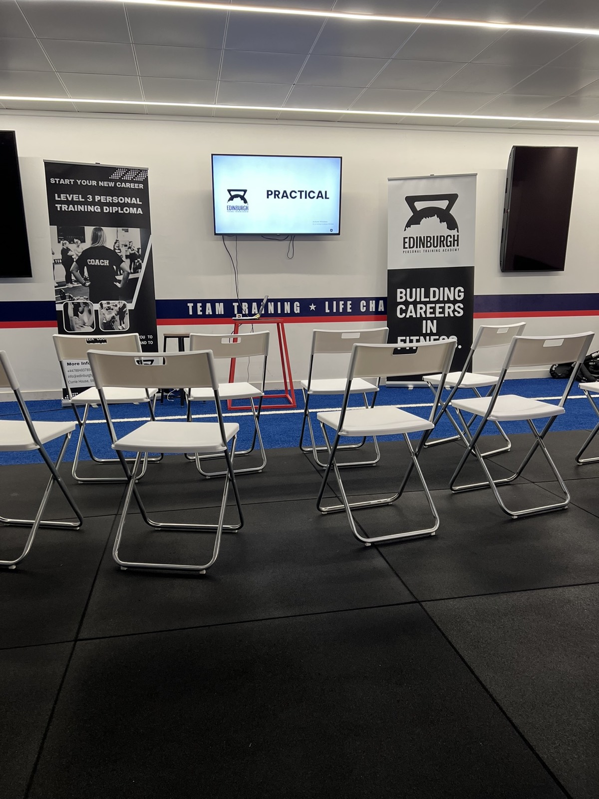 Edinburgh PT Academy classroom prepared for student learning